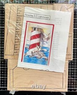RARE NIP AMAZING 3-D LIGHTHOUSE by Stampassions lisa hindsley light keeper sea o