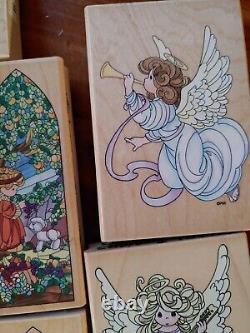 RARE Precious Moments Rubber Stamp Lot Stampendous Angel Stained Glass Christ VT