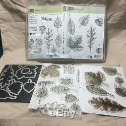 RARE Stampin' Up LIGHTHEARTED LEAVES & VINTAGE LEAVES sets & LEAFLETS dies