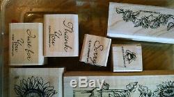 RARE Stampin Up Sunflower Serenade 2001 Retired complete set of 7 used scrapbook