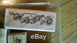 RARE Stampin Up Sunflower Serenade 2001 Retired complete set of 7 used scrapbook