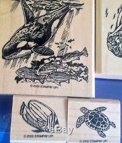 RARE Stampin Up Under The Sea Dolphin WHALE Turtle OCTOPUS Ocean Set RETIRED