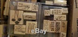 RETIRED! Stampin up Lot of 22 stamp sets 240 wood mounted stamps