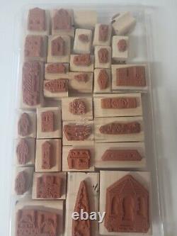 Rare Retired Stampin' Up Rubber Mounted Thirty-two Piece Set Dollhouse