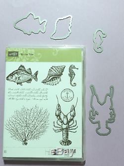 Retired BY THE TIDE stamp set (Stampin Up)+ matching TIDE die set (Dies by Dave)