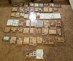 Retired, Lot of 55 Stampin' Up! Sets 390+ stamps some Rare/HTF + other items