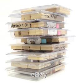 Retired STAMPIN' UP! STAMP SET Lot of 9 WOOD MOUNTED RUBBER SETS 85 Total Stamps