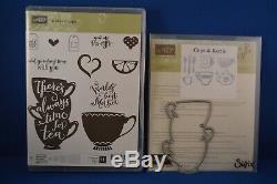 Retired Stampin' Up A Nice Cuppa Stamp Set, Cups & Kettle Dies + Dies by Dave
