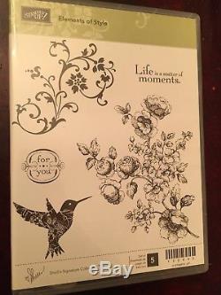 Retired Stampin Up ELEMENTS OF STYLE Cling Mounted Rubber Stamp Set (Set of 5)