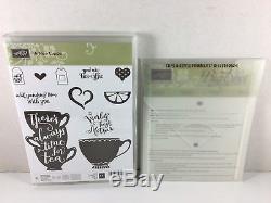 Retired Stampin' Up! NICE CUPPA Stamp set CUPS & KETTLE FRAMELITS DIES HAVE A