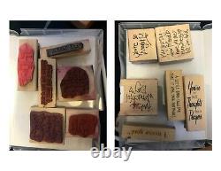 Rubber Stamp Lot 4 Stamp Sets, 5 Accessory Sets, 20 Single Stamps, Ink Pads