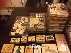 Rubber Stamps Lot Of 225 Stampin' Up Sets New And Used Mounted Unmounted