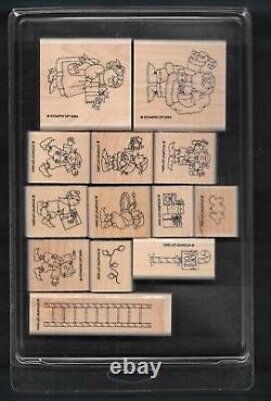 SANTA'S ELVES SET MRS CLAUSE CANDY CANE Christmas Stampin' Up! 1994 RUBBER STAMP