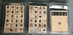 SPOOKY & JOLLY BINGO BITS SETS CARD Stampin' Up! Wood mount Holiday RUBBER STAMP
