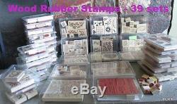 STAMPIN UP! 39 Sets Wood Stamps & 22 Sets Non-Wood Stamps + Books/Fiskars Roller