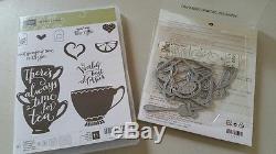 STAMPIN UP A NICE CUPPA LOT WithFRAMELITS & THANKS A LATTE ACRYLIC SET HUGE LOT
