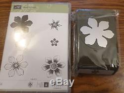 STAMPIN UP BEAUTIFUL BUNCH 6 PC CLEAR STAMP SET & FUN FLOWER PUNCH