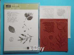 STAMPIN UP Cling Set FRENCH FOLIAGE Leaf NATURE NEW RARE Rubber Stamp Lot