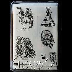 STAMPIN UP Dream Catcher STAMPS SET NEW Rare American Indian Chief Horse Teepee