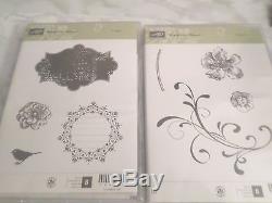 STAMPIN UP EVERYTHING ELEANOR 2 BOX 8 PC CLEAR STAMP SET-FLOWER, FLOURISH +