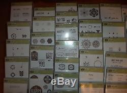 STAMPIN UP HUGE LOT OF 61 RUBBER STAMP SETS Clear Mount PLUS EXTRAS