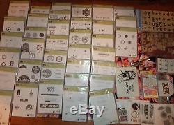 STAMPIN UP HUGE LOT OF 61 RUBBER STAMP SETS Clear Mount PLUS EXTRAS