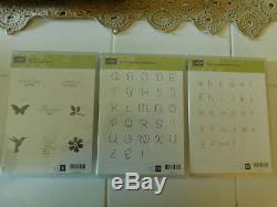 STAMPIN UP Huge Lot 10 Sets Four Seasons Bright & Beautiful Alphabet Wildflowers