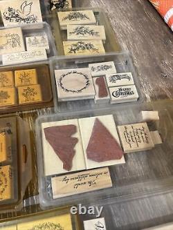 STAMPIN UP Huge Lot 176 Wooden Wooden & Rubber Stamps 24 Holiday Sets 92-07