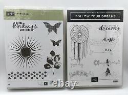 STAMPIN' UP! LOT 6 Wood Sets Botanicals, Art, Eclectic, Dreams, Label 2 Punches