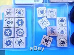 STAMPIN UP LOT of 6 Rubber Stamps Sets + Coordinating 2 PUNCHES CIRCLE BLOSSOM