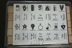 STAMPIN UP Large LOT Set 183 Wood Stamps in 23 Packs UNMOUNTED Never Used