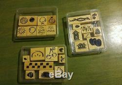 STAMPIN UP Lot of 32 sets around 250 rubber stamps 2 Letter sets Holiday Etc