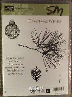 STAMPIN UP! ORNAMENTAL PINE SET, Clear mount, Christmas, Pine cone, Ornament