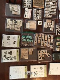 STAMPIN' UP & OTHERS HUGE LOT 62 stampin up sets, 5 punches, 8 wheels & more