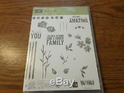 STAMPIN UP PAINTED PETALS 13 PIECE PHOTOPOLYMER STAMP SET FLOWERS & SAYINGS