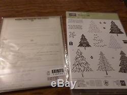 STAMPIN UP PEACEFUL PINES 17 PC PHOTOPOLYMER STAMP SET & PERFECT PINES FRAMELITS