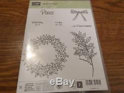 STAMPIN UP PEACEFUL WREATH 7 PC PHOTOPOLYMER STAMP SET