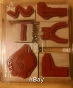 STAMPIN UP POWER UP RUBBER STAMP SET TOOLS and BUILDERS BITS Fathers Day Men