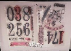 STAMPIN UP RETIRED'NUMBER OF YEARS' STAMP SET and'LARGE NUMBERS' DIES
