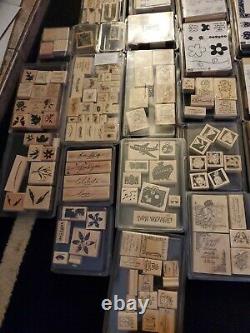 STAMPIN UP Retired 254 Wood Mounted Rubber Stamps 35 Complete Sets LOT