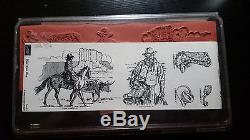 STAMPIN UP Retired Wild Wild West STAMPS SET Rare Western Cowboy Horse Hat Boots