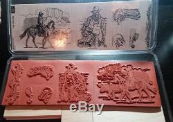 STAMPIN UP Retired Wild Wild West STAMPS SET Rare Western Cowboy Horse Hat Boots