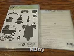 STAMPIN UP SOMETHING FOR BABY 12 PC CLEAR STAMP SET & BABY'S FIRST FRAMELITS