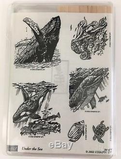 STAMPIN UP Under the Sea Stamp Set 2002 Humpback Whale Orca Dolphin Fish Turtle