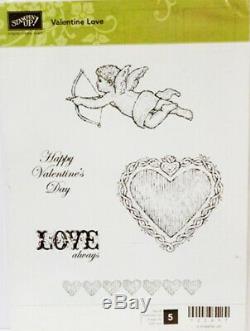 STAMPIN UP VALENTINE LOVE (5) CLEAR MOUNT OVAL STAMP SET 2 1/2 in CIRCLE PUNCH