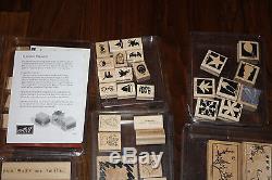 STAMPIN UP Wood Block Rubber Stamp Collection LOT of 23 SETS & 165 + Stamps EUC