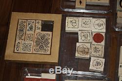STAMPIN UP Wood Block Rubber Stamp Collection LOT of 23 SETS & 165 + Stamps EUC