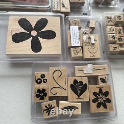 STAMPIN UP Wood Rubber Stamp Sets Lot Holiday Birthday Seasonal etc NEW & USED
