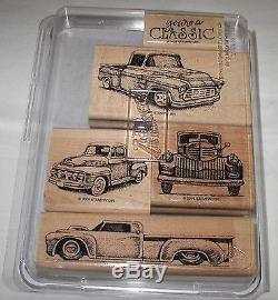 STAMPIN UP YOU'RE A CLASSIC PICKUP TRUCKS STAMPS SCRAPBOOKING MOUNTED SET 5 2005