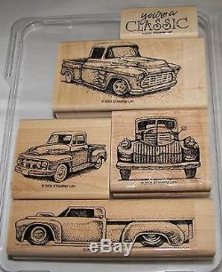 STAMPIN UP YOU'RE A CLASSIC PICKUP TRUCKS STAMPS SCRAPBOOKING MOUNTED SET 5 2005